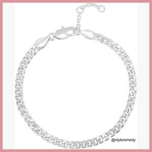 14K Gold Plated Curb Chain Adjustable Bracelet for Women